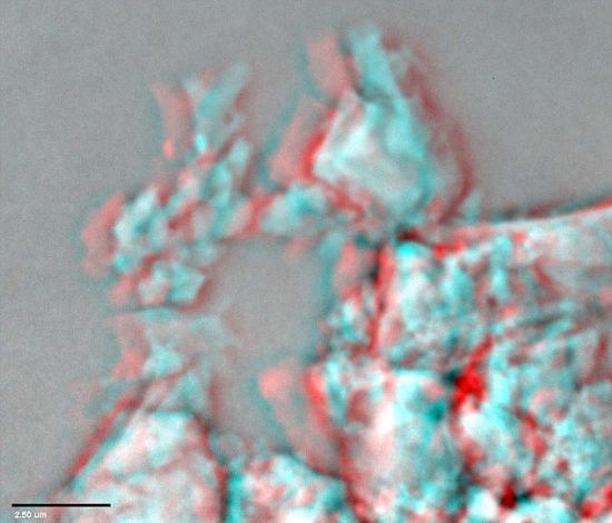 奧林巴斯顯微鏡 月球土壤中納米顆粒的3D圖像